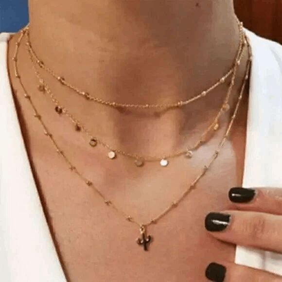 Elizabeth Besich Jewelry - Triple Layered Cactus Necklace
